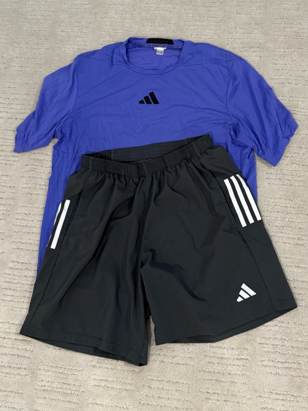 adidas Black Men's Athletic Shorts with Shirt